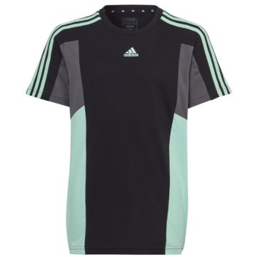 adidas T-ShirtsColorblock 3-Streifen Regular Fit T-Shirt schwarz